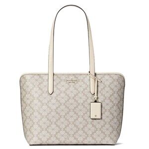 New Kate Spade Spade Flower Large Tote Dark Beige Multi